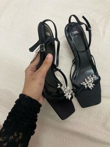 ZARA Sparkling Black Heels - Elegant &amp; Chic