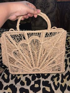 Woven Clutch with Fan Design