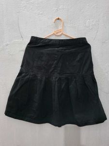 Embroidered Black Mini Skirt
