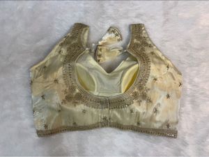 Embroidered Off-white organza Blouse
