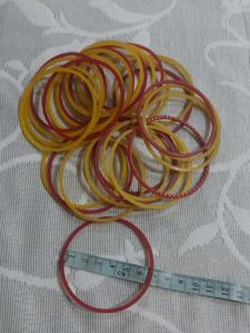 Traditional Red &amp; Yellow Plastic Bangles Set