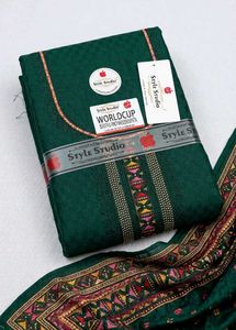 Green Kurta Set with Dupatta unstitched