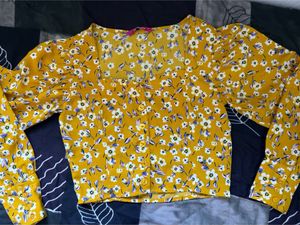 Floral Yellow Crop Top