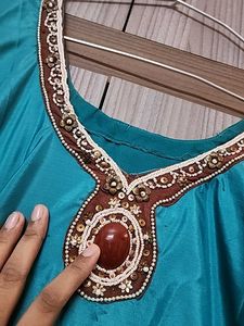 Sea Green Embroidered Kurti