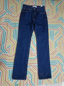 Dark Blue Straight Leg Jeans
