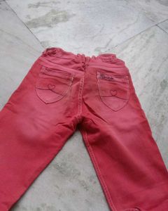 Girls Pink Denim Jeans