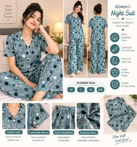 Comfortable Women's Night Suit - Printed