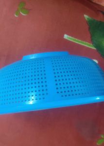 Blue Plastic Colander