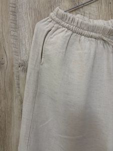Cream Wide Leg Linen Pants