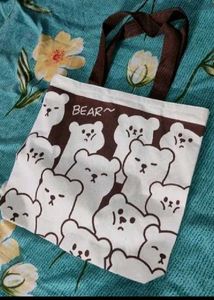 Cute Bear Canvas Tote Bag