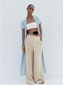 zara loose fitting darted trousers