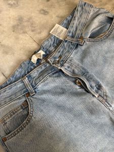 Light Wash Ripped Wide Leg Jeans