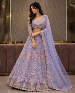 Stunning Lavender Sequined Lehenga Set