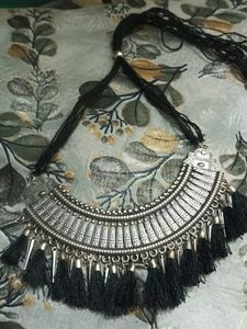 Elegant Silver &amp; Black Jewelry Set