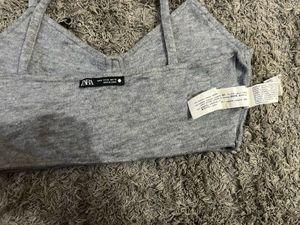 Zara Gray Sweater Bralette Top – Super Soft Knit