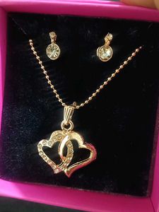 Heart Necklace &amp; Earring Set