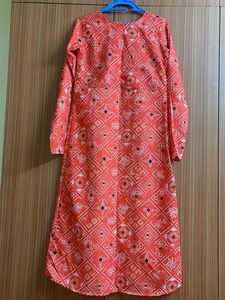 A-line Front Slit Bandhani Kurti