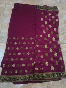 Embellished Magenta Saree