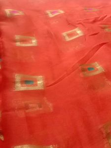 Orange Chiffon Saare