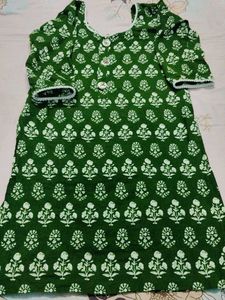 Elegant Green Block Print Kurta