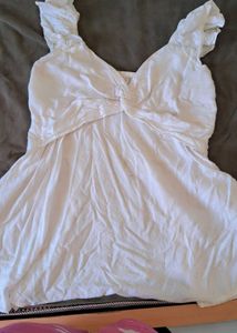 Chic White Twist Front Tunic Top
