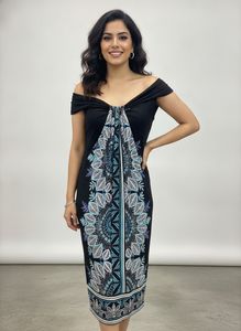 London Times Women Printed Dress In Excellent Cond