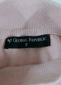 Global Republic Women Pink HighNeck SlimFit Skivvy
