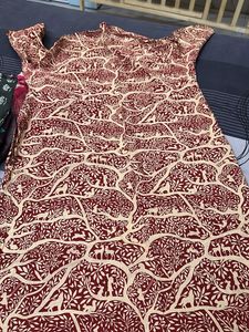 Maroon Tree Print Kurta
