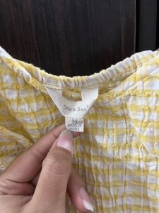 Cute Yellow Gingham Smocked Cami Top 💛