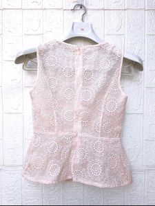 New with tag Chic Pink Lace Peplum Top