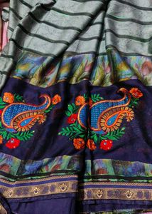 Preety Saree With Multi Colours Nd Pickock Disign