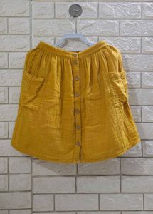 Mustard Yellow Button-Up Skirt
