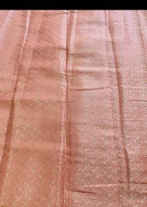 Elegant Peach Silk Saree with blouse pc