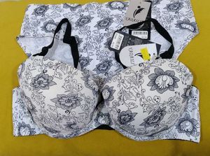 313 -- uplift soft floral print bra panty set