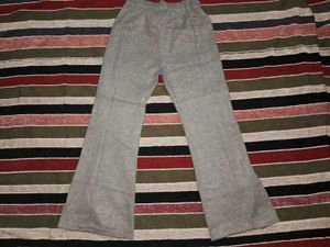 Grey Split Hem Flare Pants