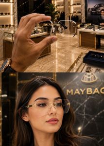 Luxury Rimless Gold &amp; Black Eyeglasses