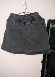 Gray Denim Skirt