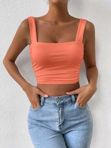I. Trendy Orange Ruched Crop Top