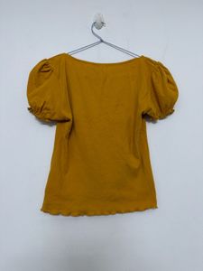 Mustard Yellow Puff Sleeve Top(size-M)