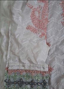 Embroidered White Kurta Set with Dupatta