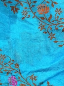 Beautiful Blue Silk Saree with Blouse