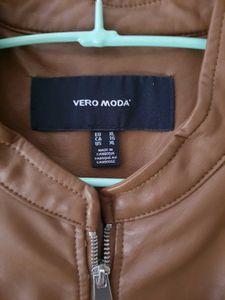Women's Brown Faux Leather Jacket