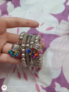 Boho Silver Jhumka Bangles