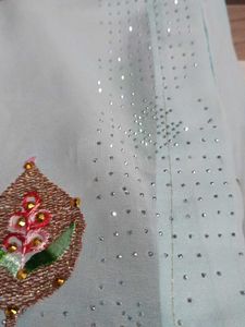 Light Weight Embroidery And Stone Work Saree