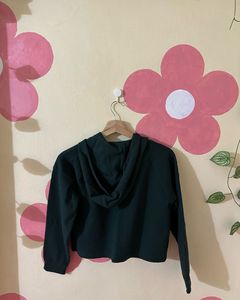 Waffle Knit Cropped Hoodie