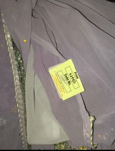 Embroidered Lavender Saree(no bargain)