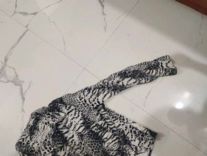 Stylish Animal Print Crop Shirt