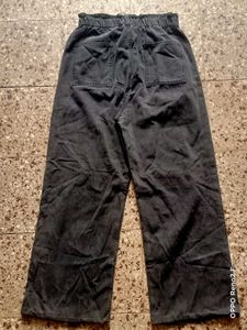 Washed Black Ripped Wide Leg Jeans