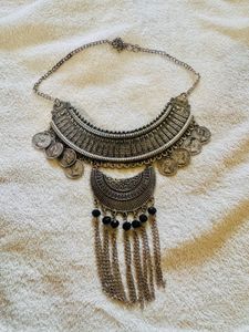Bohemian Silver Coin Necklace