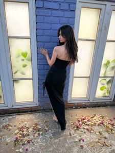 Elegant Black One-Shoulder Ruched Dress